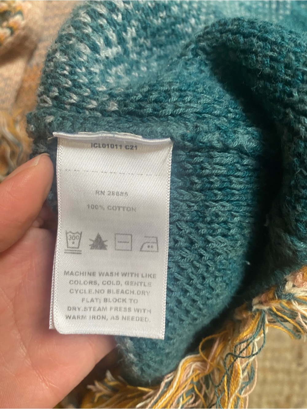 Pendleton 100% Fringe Cotton Columbia Shawl Collar Cardigan L - Picture 8 of 8